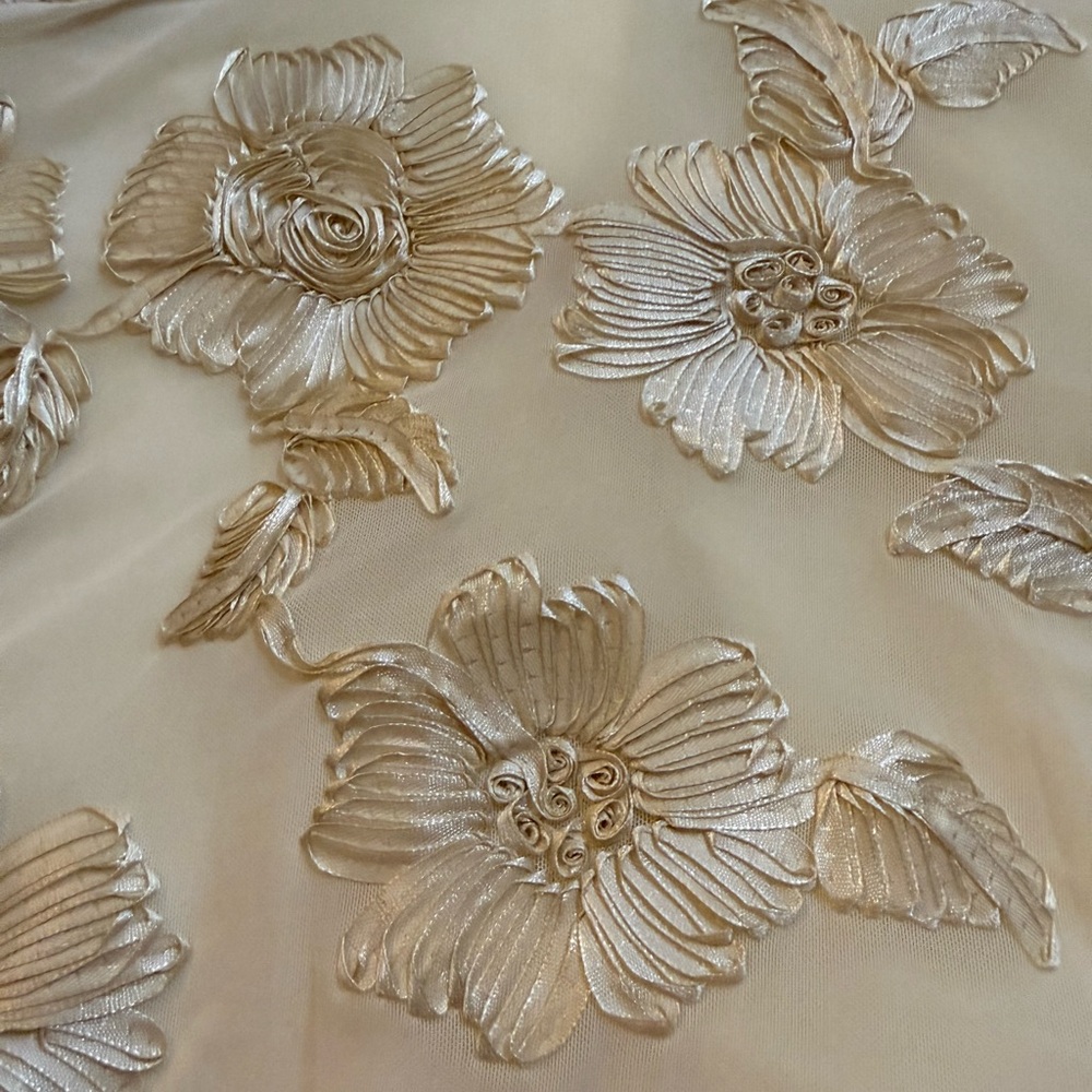 🆕🆕 Lulus Truly Inspiring Ivory Mesh Floral Mini Dress Size XL Prom Wedding Party - Picture 15 of 16